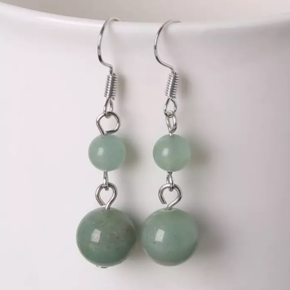 Genuine Green Aventurine Earrings